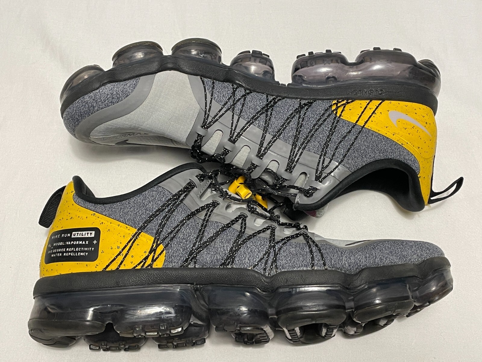 Nike Air Vapormax Run Utility Cool Wolf Grey Amarillo Yellow AQ8810-010 Sz  10.5 | eBay