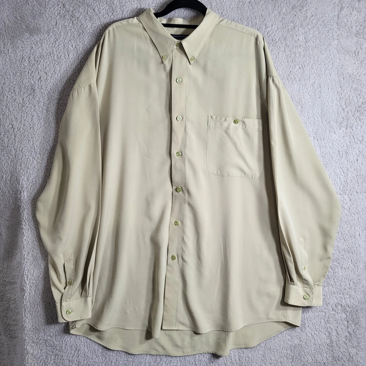 Mens tan sale button up shirt