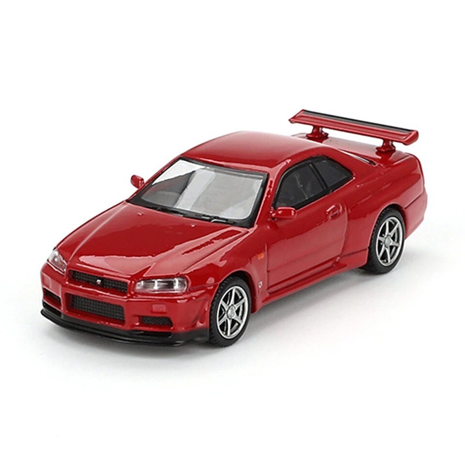 MINI GT NISSAN GT-R R34 V-SPEC 1/64 ACTIVE RED DIECAST MODEL CAR