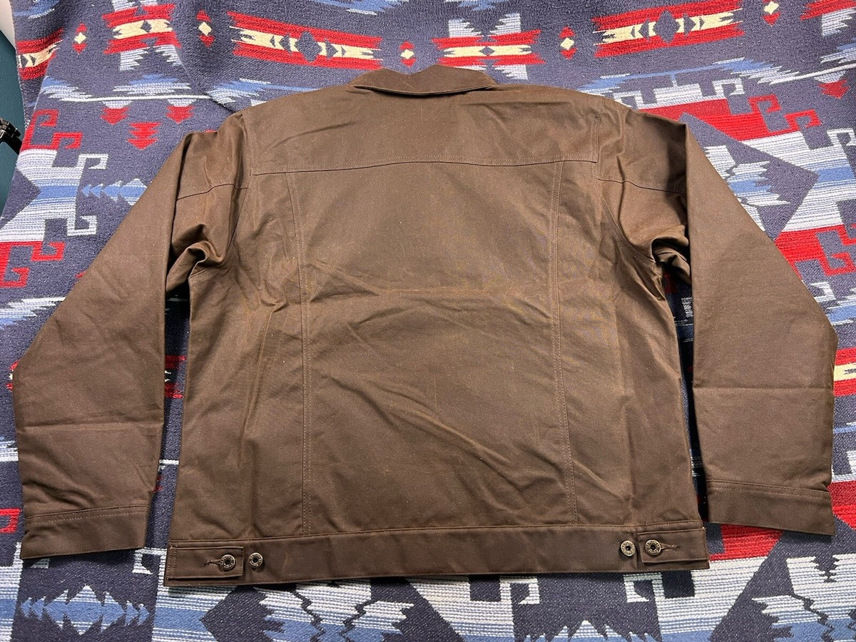 CC Filson Waxed Tin Cloth Short Lined Cruiser Work Jacket CC Filson Waxed Tin Cloth Short Lined Cruiser Work Jacket