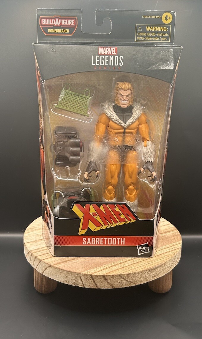 HASBRO MARVEL LEGENDS X-MEN SERIES SABERTOOTH ACTION FIGURE W/BAF