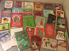Mixed Lot of 28 Assorted Christmas Holiday Greeting Cards Premium New in Plastic