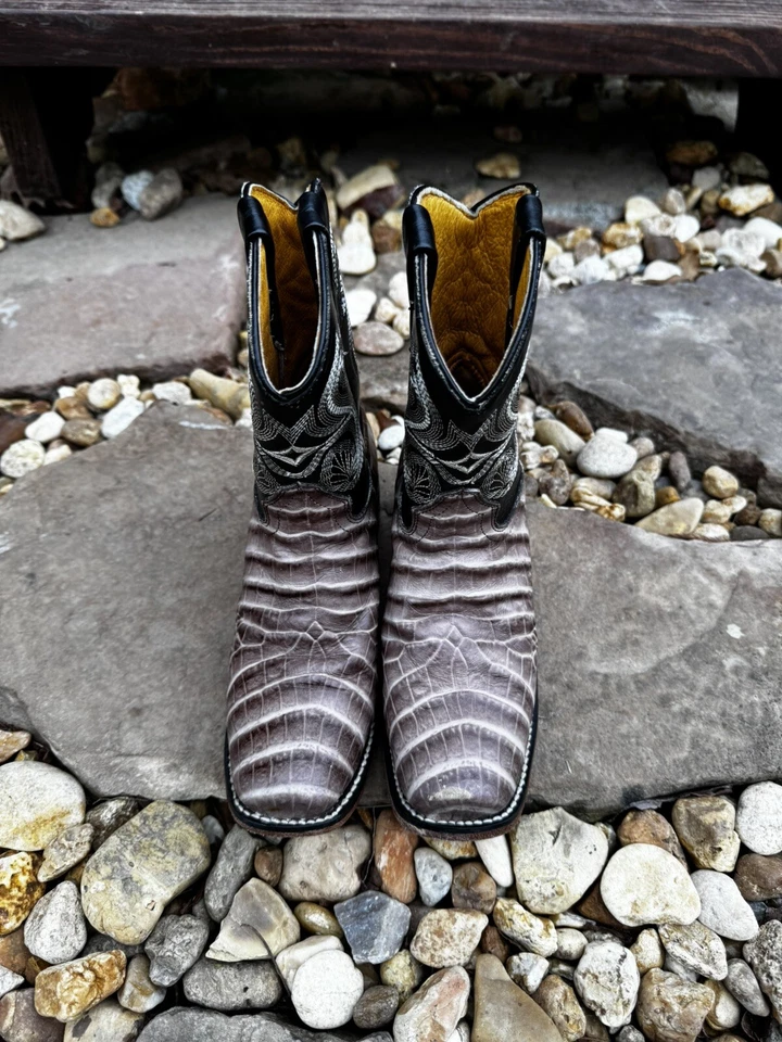 Botas Vaqueras Occidentales de Cuero Hechas en México EE. UU./Niños Talla 3 Foto 3 de 4