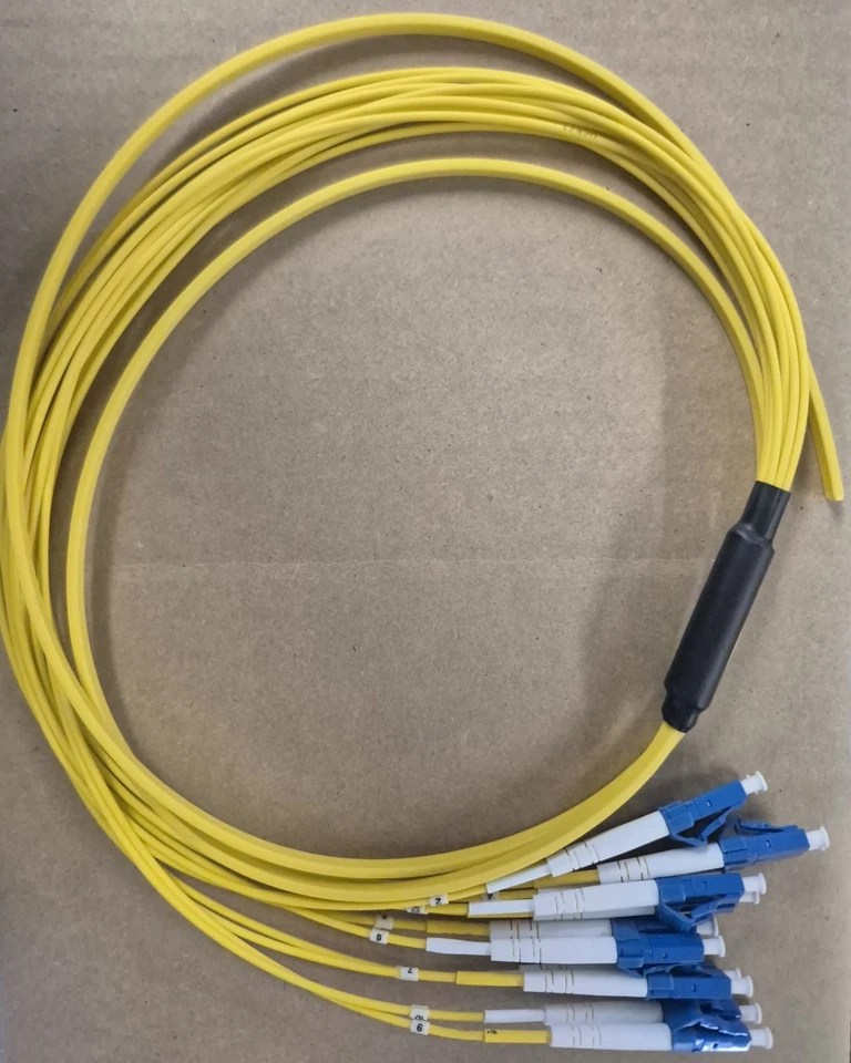 12 Fiber SM 9/125 1.5 Meter Pigtail With LC/UPC Duplex Connectors - Image 1 of 1