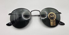 New Ray-Ban Round, RB 3447, Black Metal Frame, G-15 Lens, No Case