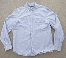 Banana Republic Shirt Mens Medium Blue Button Pockets Long Sleeve