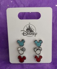 Disney Parks Mickey Icon 3 Pair of Stud Post Earrings New