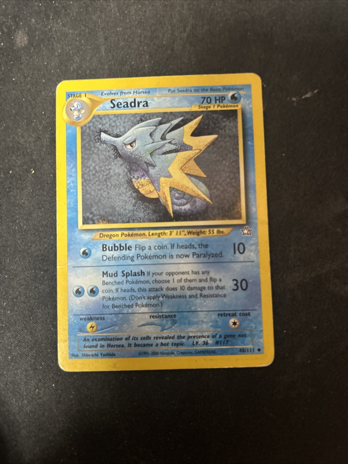 Unlimited Pokemon SEADRA Card NEO GENESIS Set 48/111 UNCOMMON D1