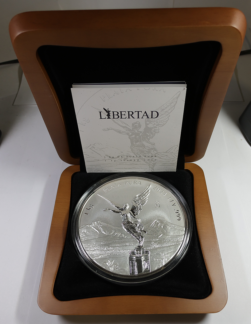 2024 Mo Mexico Reverse Proof 1 Kilo Silver Libertad Onza Coin with