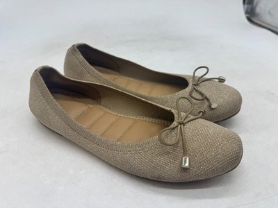 Kelly & Katie Women's Beige Flats With Bow Round Toe Lightweigh Comfort - 5