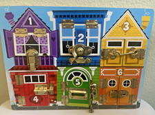 Melissa  Doug Latches Board Wooden Toy House Locks Activity Learning 3785