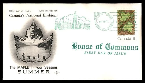 Mayfairstamps Canada FDC 1971 Maple Leaves Summer House of Commons First Day Cov