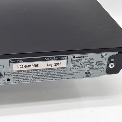 Panasonic DMP-BD89 Blu-ray DVD Player WIFI USB netflix HDMI Cord