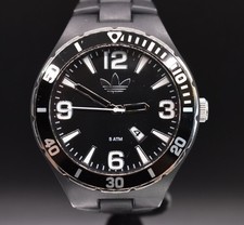 Adidas Melbourne ADH2603 Men's Watch Black Carbon Coated Date Swiss Quartz 50mm