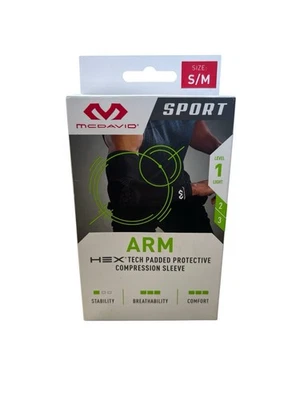 McDavid Arm Hex Tech Padded Protective Compression White Shooter Sleeve Size S/M