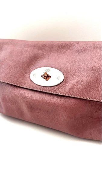 Mulberry Cremy Clutch Bag Dark Brushed Leather Women Luxury Designer Rare Model