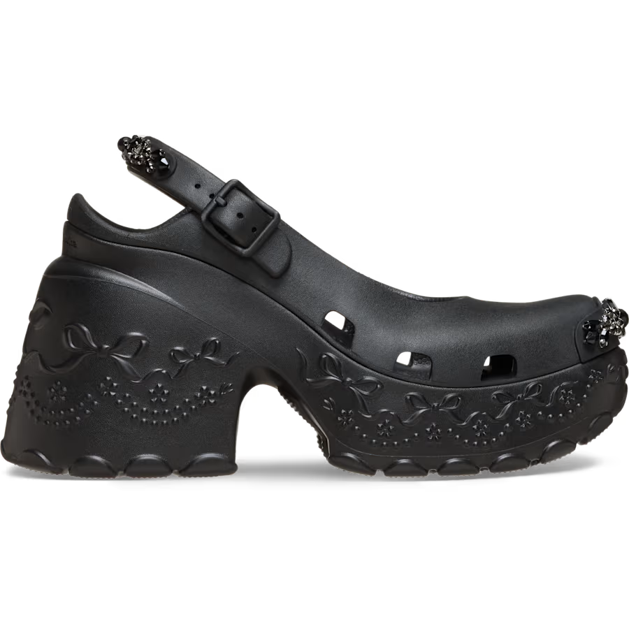 2025 Simone Rocha X Crocs Black Ballerina Platform Size Women's 10
