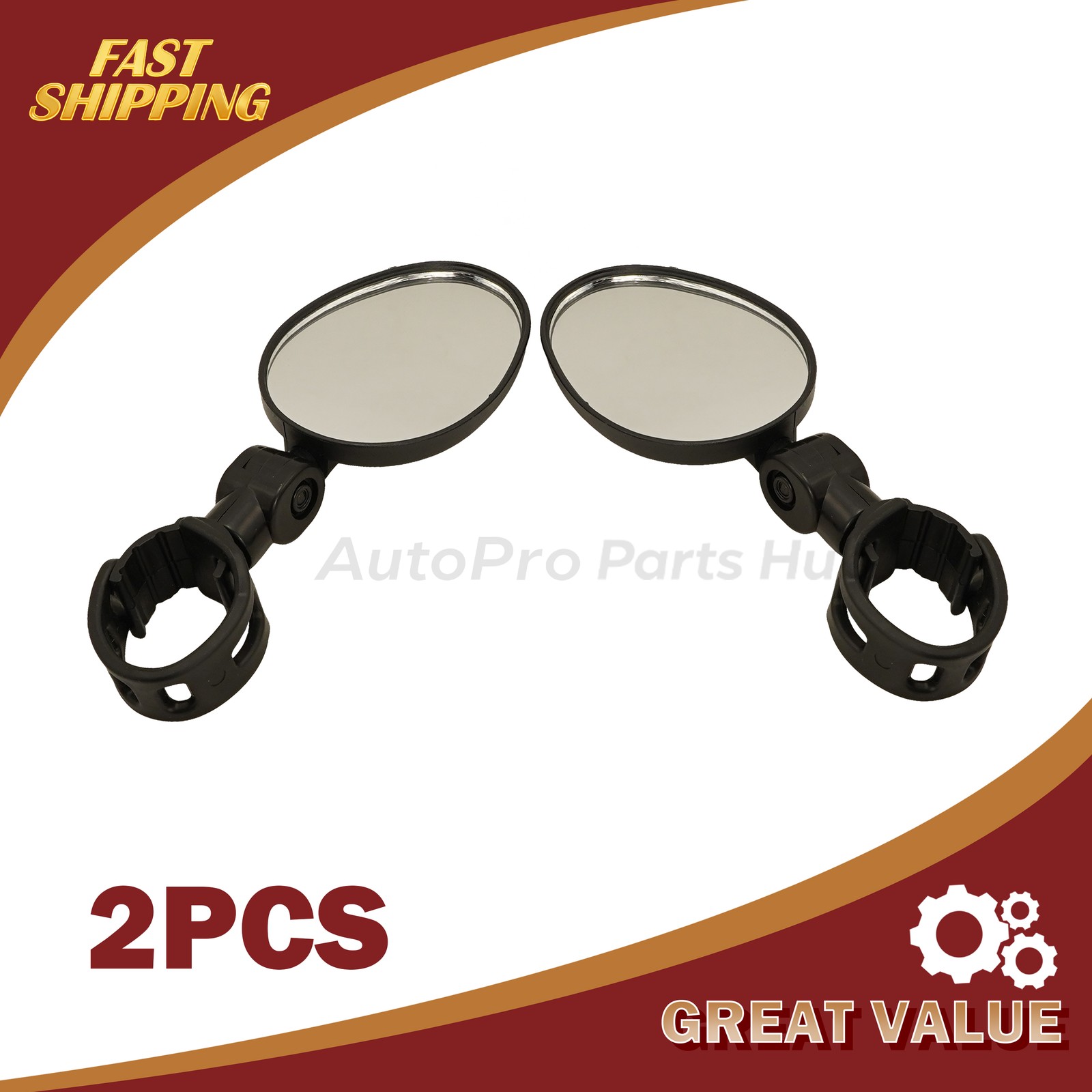 2x Rotaty Round Bicycle Rear View Glass Bike Mirror MTB Road Handlebar Cycling