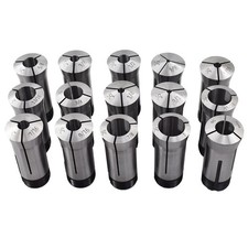 15 piece Set 1/8"-1" Capacity TIR 0.0005" High Precision 5C Round Collet