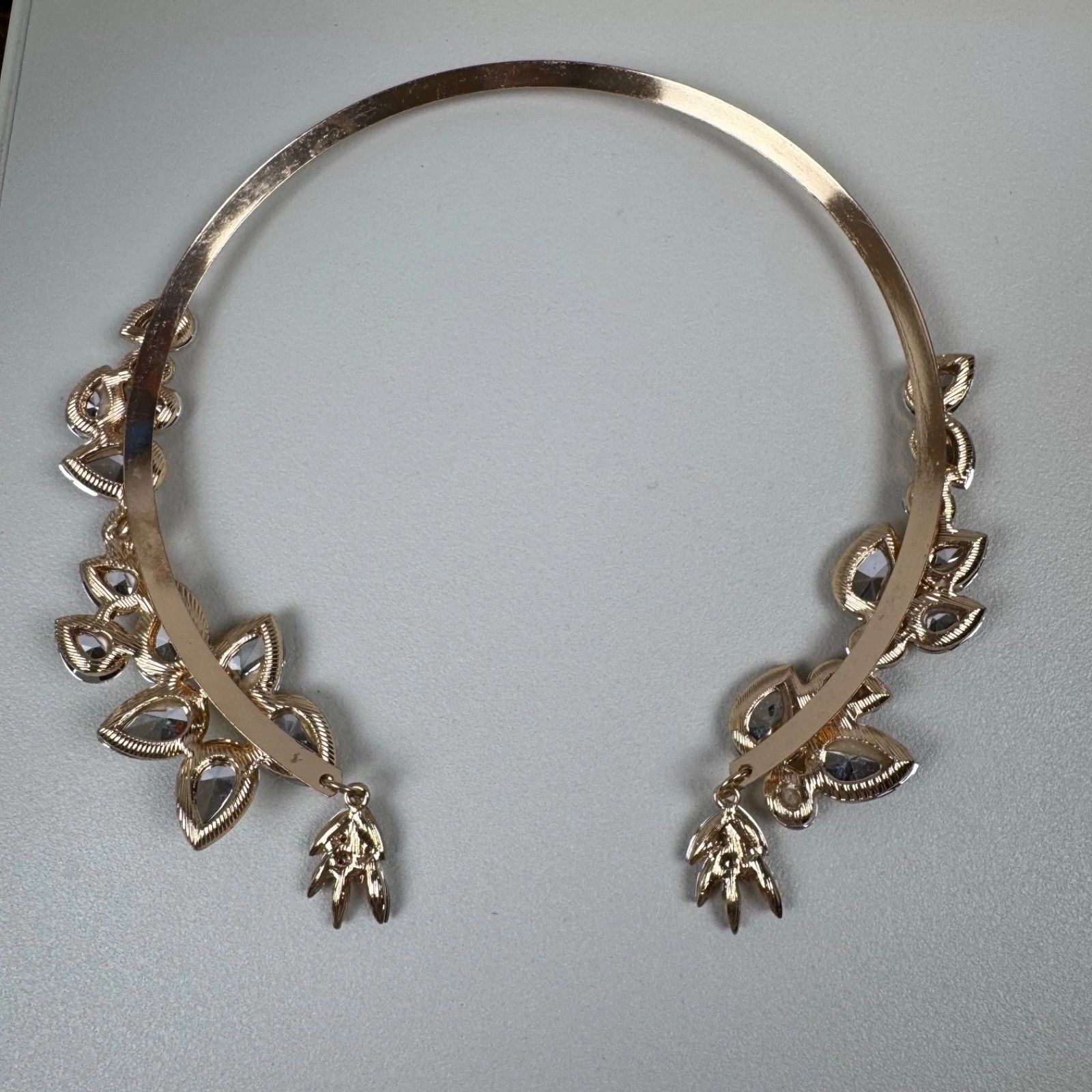 Fancy party evening Rhinstone Crystal Statement Choker Necklace