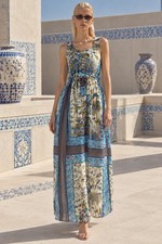 ZIMMERMANN Tropical Floral Silk Satin Slip Midi Dress Resort Vacation AU 0 XS
