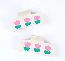 10.5cm Printed Geometric Acetate Hair Claw Temperament Plain Color Large Claw