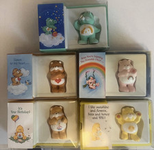 American Greetings Care Bears Boxed Earthenware Mini Figurines Lot of 5 1982