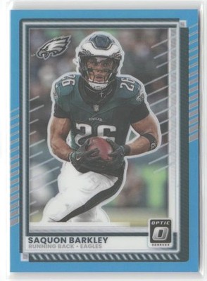 SAQUON BARKLEY 2025 DONRUSS OPTIC AQUA PRIZM /349 #15 EAGLES Q0014