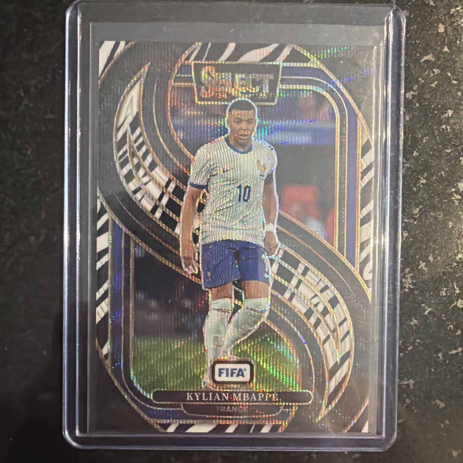 2024-25 Panini Select FIFA KYLIAN MBAPPE Zebra Prizm Mezzanine SSP #169