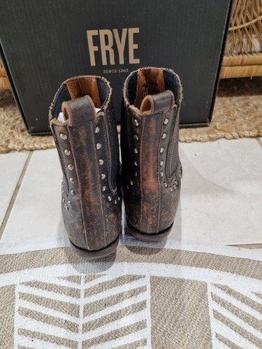 Frye Sacha Chelsea Stud Ankle Boot In Distressed Black - Picture 4 of 10