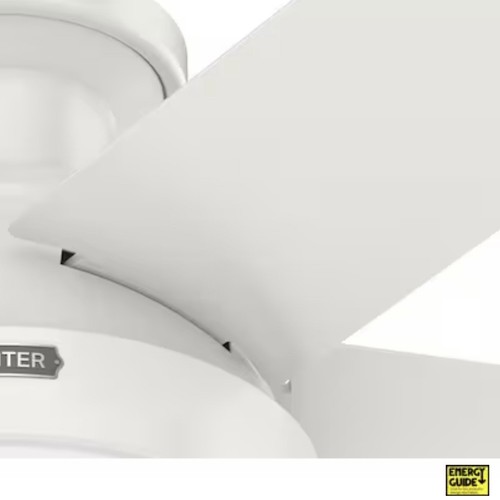 ⚡️QUIK SHIP⚡️Hunter Germantown WhisperWind 52” White Low-Ceiling Fan LED Lights - Picture 7 of 10