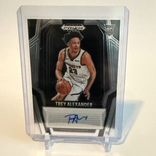 2024-25 Panini Prizm Trey Alexander Rookie Card #RS-ALX Nuggets Autograph. rookie card picture