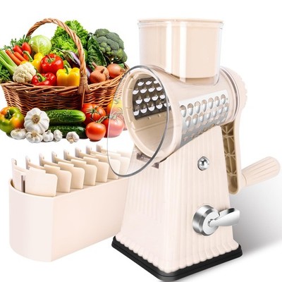 YHBRAK Rotary Cheese Grater with 5 Well-designed Blades & Strong Suction Base, K