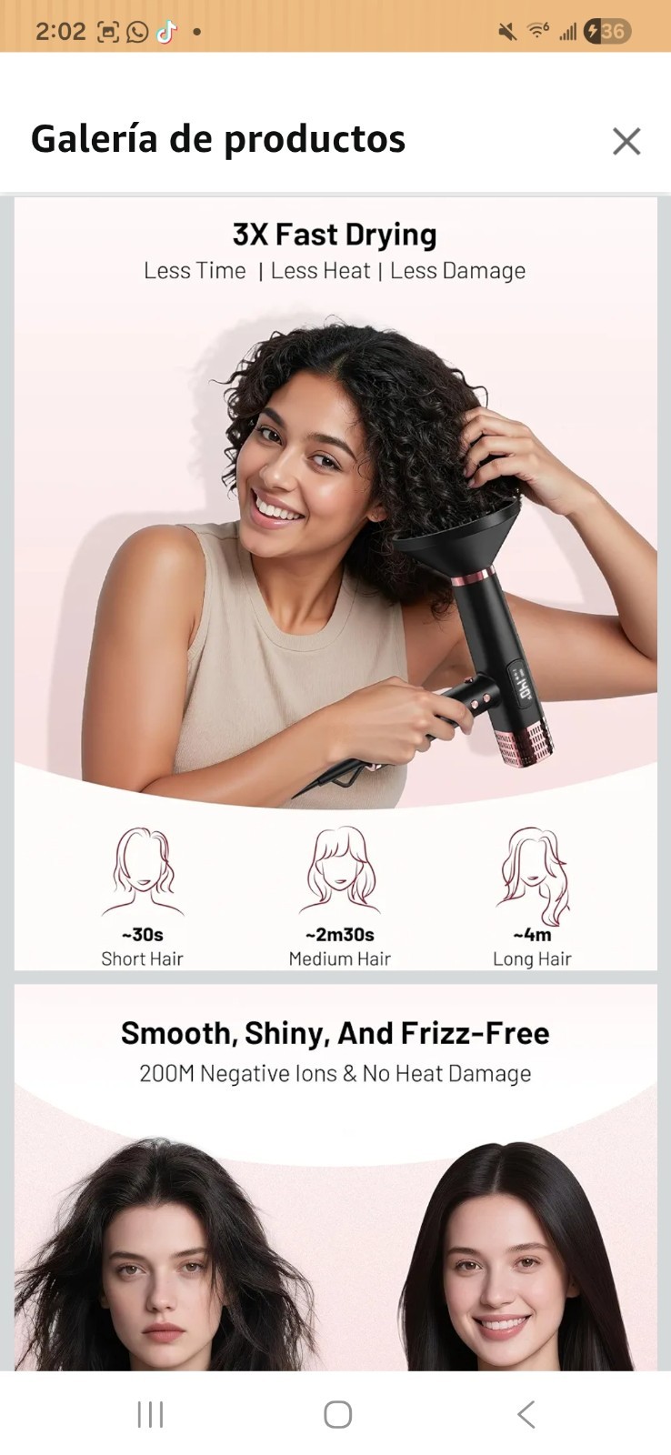  Ionic Hair Dryer with Diffuser - 1875W High-Speed, Gifts For Women