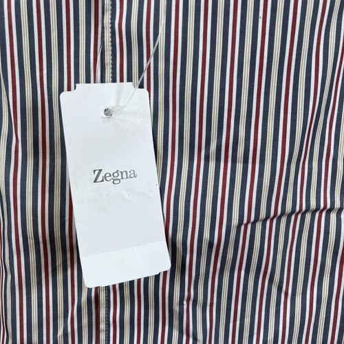 NWT Ermenegildo Zegna Multicolor 100% Cotton Stripe Long Slv Button Up Size XXL - Picture 4 of 14