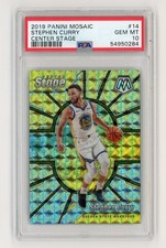 2019-20 Panini Mosaic #14 Stephen Curry Center Stage PSA 10