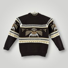 Vtg 70s 80s Silton California Thunderbird Sweater Mens L Brown Knit Intarsia Vtg 70s 80s Silton California Thunderbird Sweater Mens L Brown Knit Intarsia