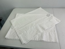 HILTON HOTEL Ivory/White Pillow Cases With Satiny Trim x2. Standard Size 20x30 .