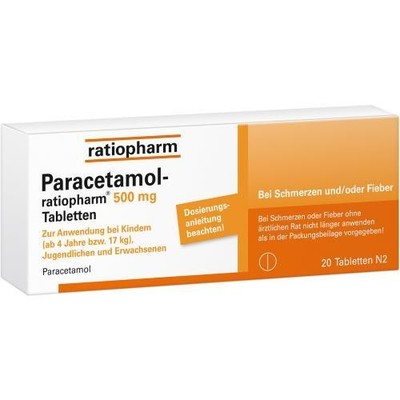 PARACETAMOL ratiopharm 500mg 20 Tabletten PZN: 1126111