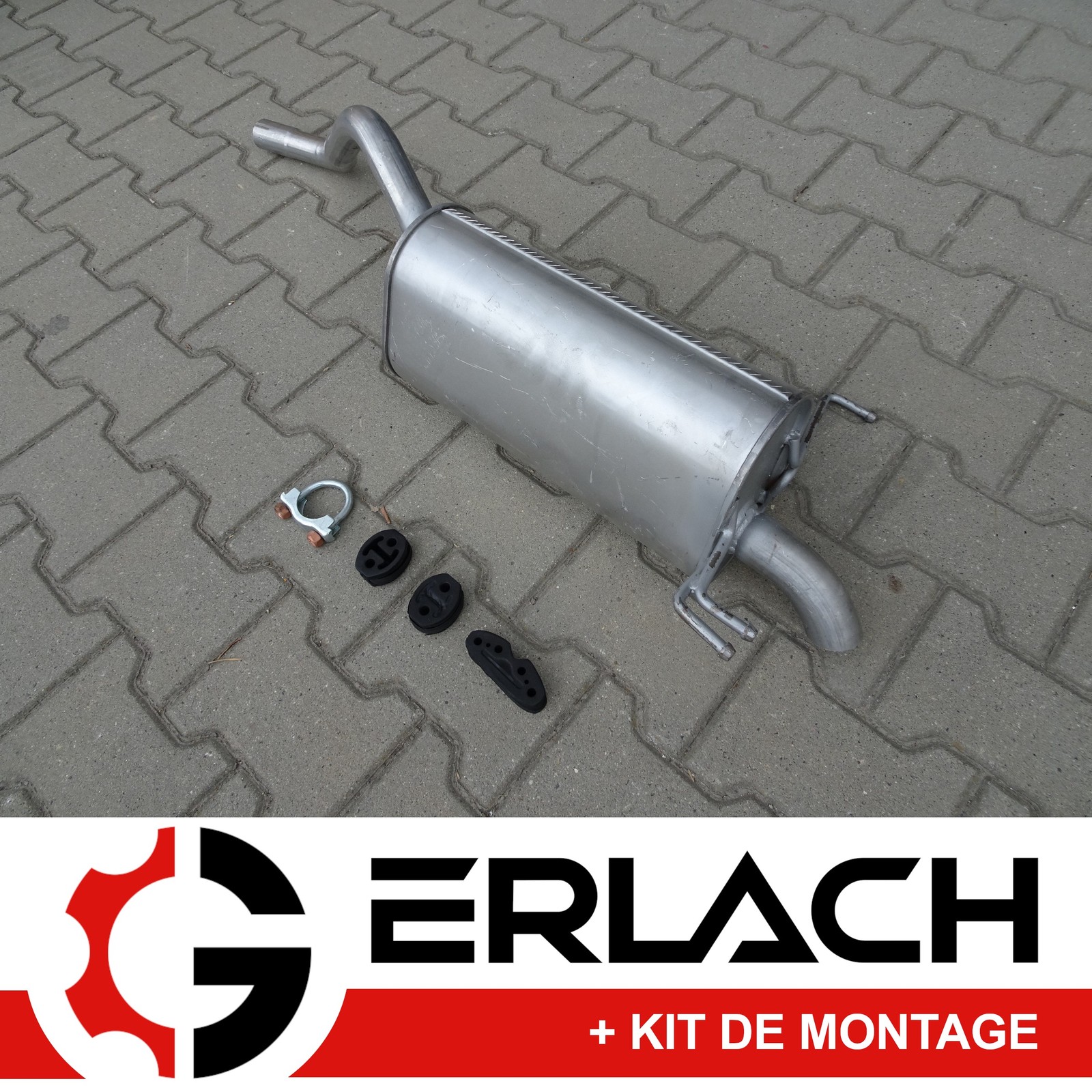 Silencieux arriere pour Fiat Doblo 263 1.4 haut rendement en acier double couche