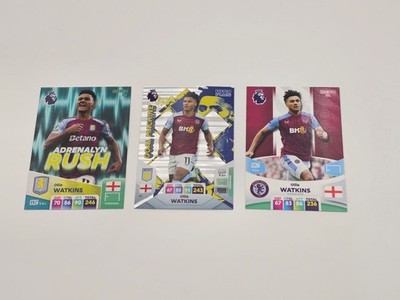 3 x Ollie Watkins verschiedene Panini Adrenalyn XL Karten, Fußball, Aston Villa