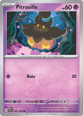 Pokemon Karte Pitrouille 040/086 Commune Chaos Aszendent