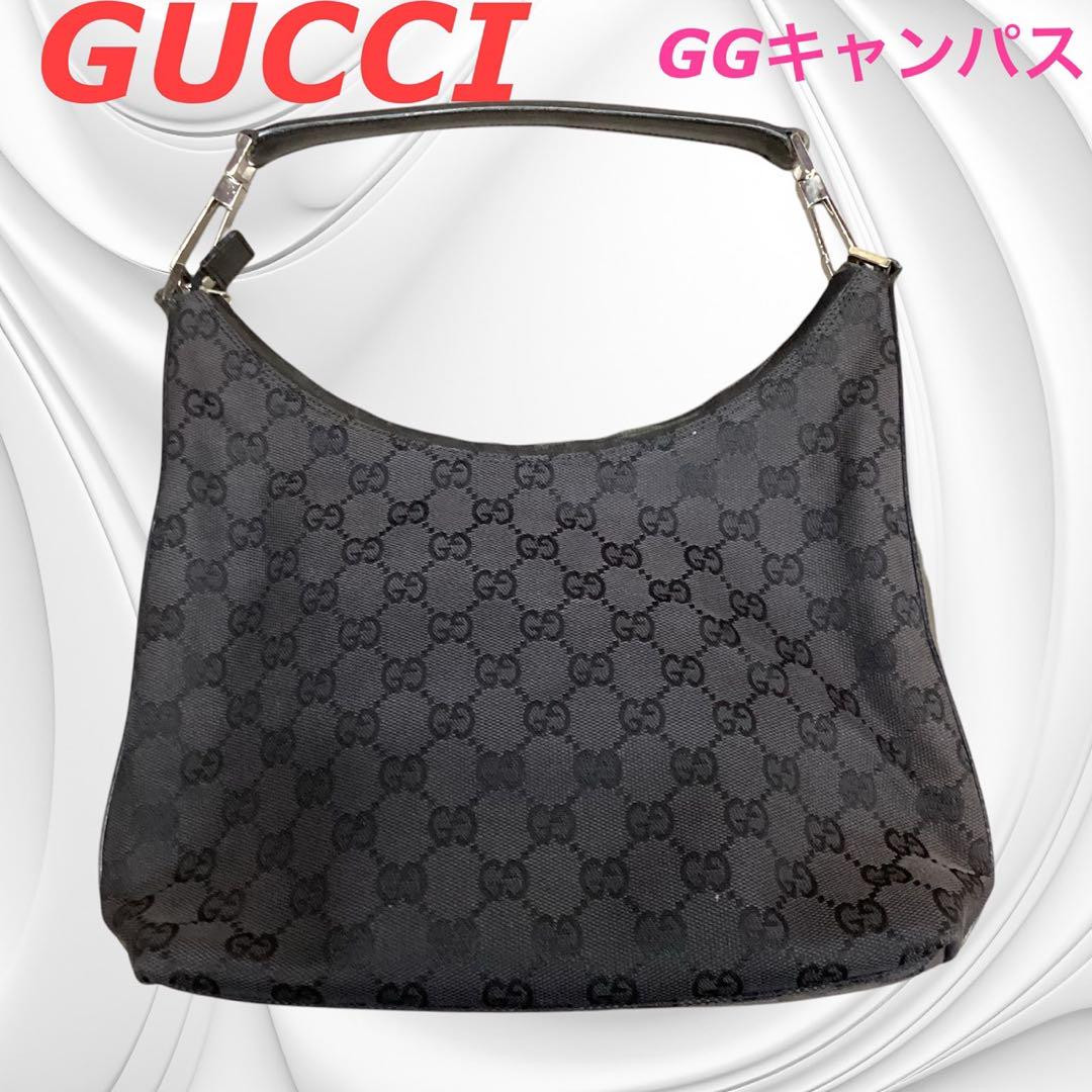 GUCCI ONE SHOULDER BAG GG柄 BLACK GUCCI ONE SHOULDER BAG GG柄 BLACK
