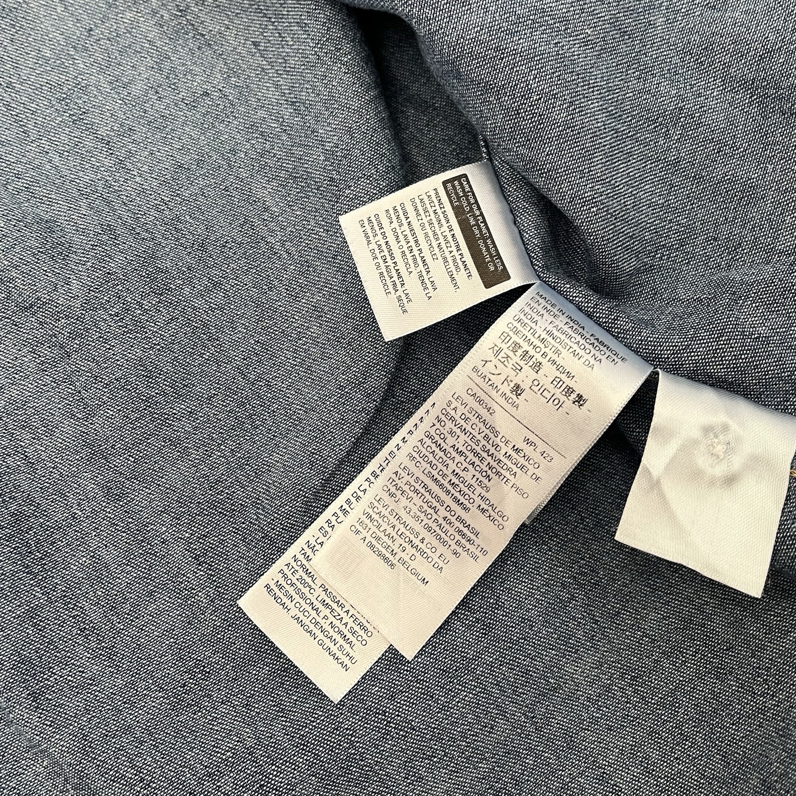 MENS S LEVI STRAUSS Levi's Red Tab Barstow Denim Cowboy Western Lng Slv SHIRT thumbnail 8