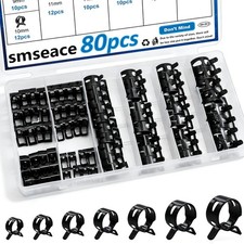 80 Spring Hose Clamps 7-18mm Constant Tension For Fuel Line Vacuum Air Hose Clip