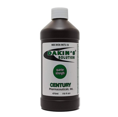 Century Dakin's Solution First Aid Antiseptic Cleanser Quarter Strength 16 oz