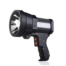  Rechargeable Spotlight, Super Bright 100,000 High Lumen LED Handheld Black
