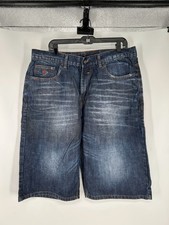 Rocawear Vintage Baggy Y2K Embroidered Jorts Denim Shorts Faded Mens Size 38