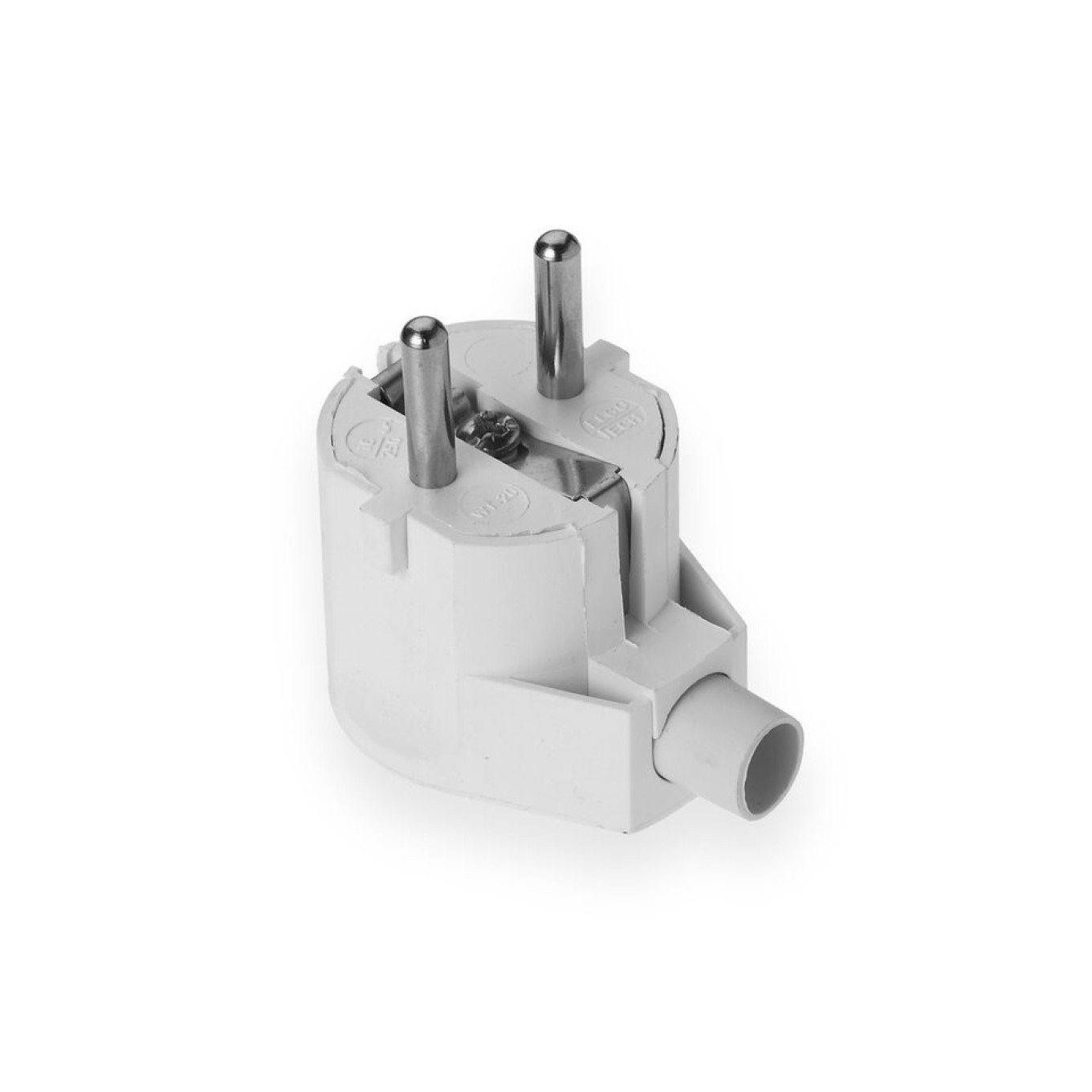 Angle plug with/u 16A 250V Unischuko white WT-20