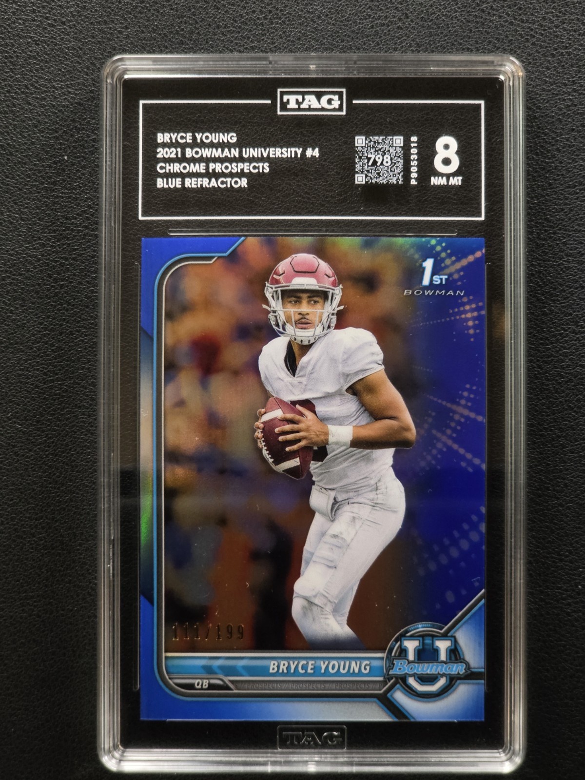 2021-22 Bowman University - Bryce Young #4 Chrome Prospects Blue Refractor /199